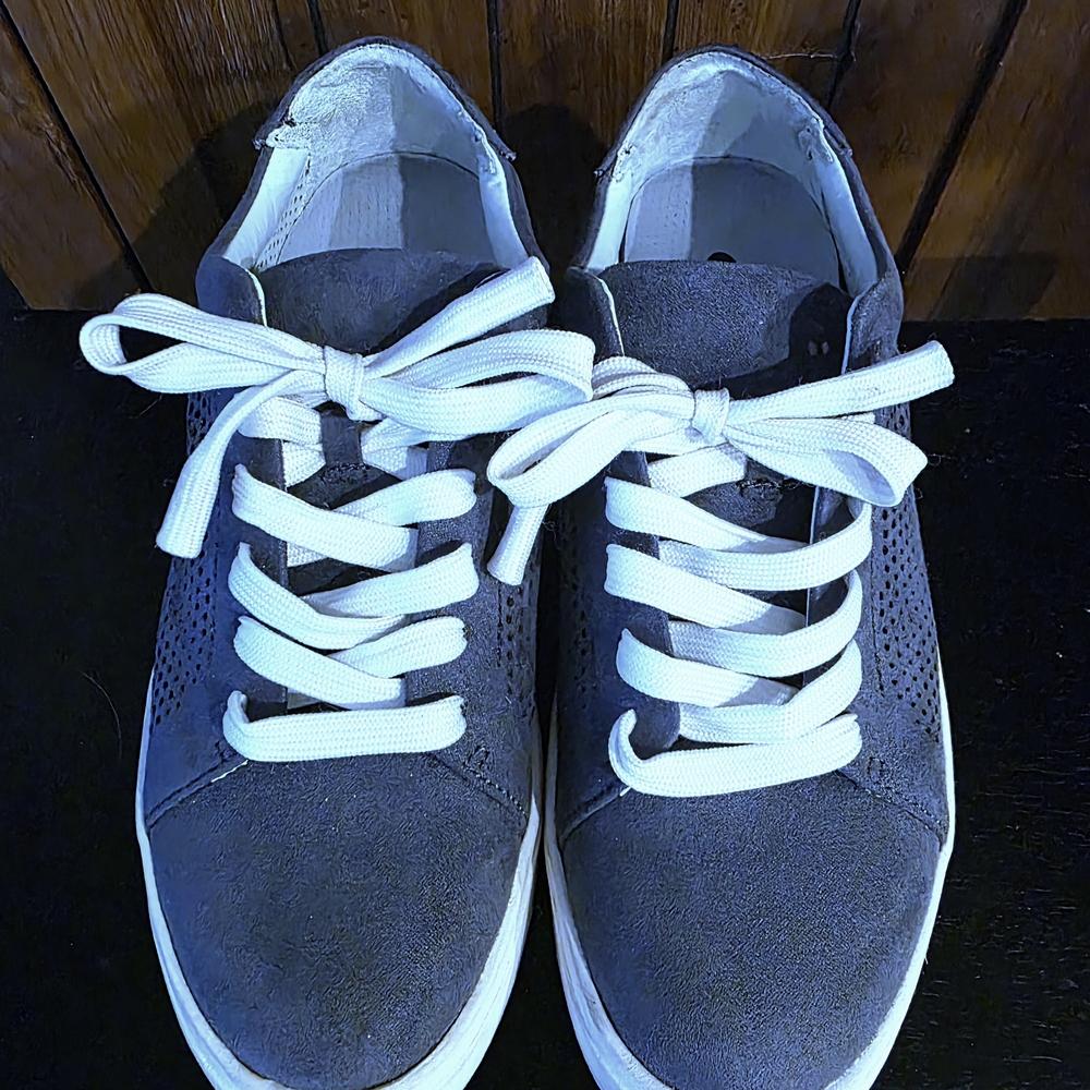 Steal Blue Dr Scholl's Sneakers with White Laces